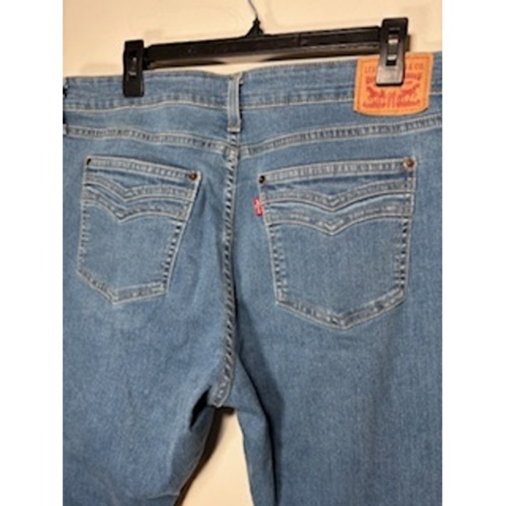 LEVIS 726 Flare Split-Hem Jeans 34 Blue High Rise Boho Retro Denim Western - Picture 6 of 9